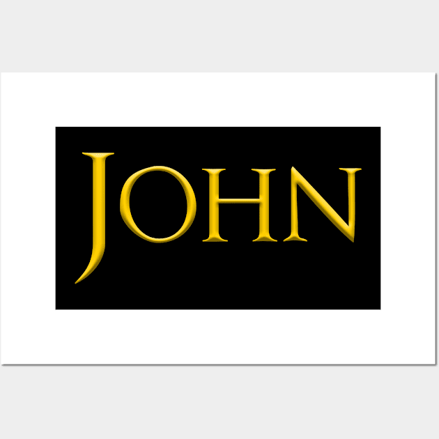 John Male Name Gold On Dark Wall Art by funfun